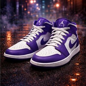 Nike Retro Jordan 1 Mid Purple Venom Youth 7